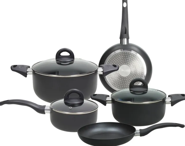 TOGNANA Topfset Grancucina Cop.& Char schwarz Aluminium 8 tlg.