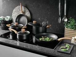 TOGNANA Topfset Grancucina Rock Wood schwarz Aluminium 8 tlg.