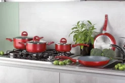 TOGNANA Topfset rot Aluminium 8 tlg.