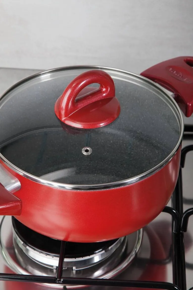 TOGNANA Topfset rot Aluminium 8 tlg.