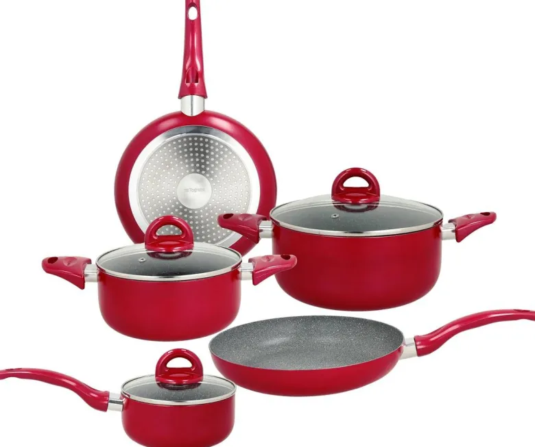 TOGNANA Topfset rot Aluminium 8 tlg.