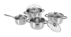 Topfset silber Edelstahl 4 tlg.