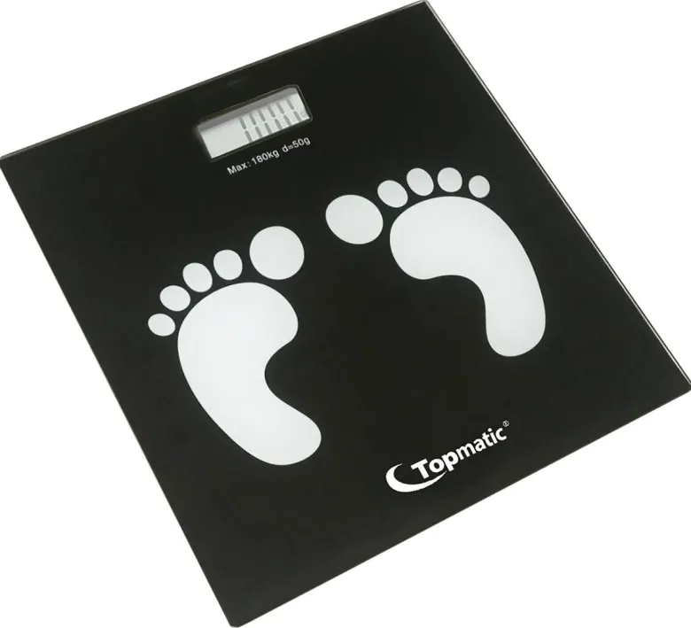 Topmatic Personenwaage schwarz Glas B/L: ca. 28x28 cm