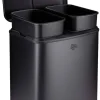 Treteimer schwarz Stahl B/H/T: ca. 37x50x34 cm