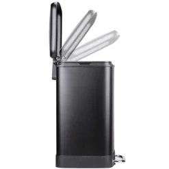 Treteimer schwarz Stahl B/H/T: ca. 37x50x34 cm