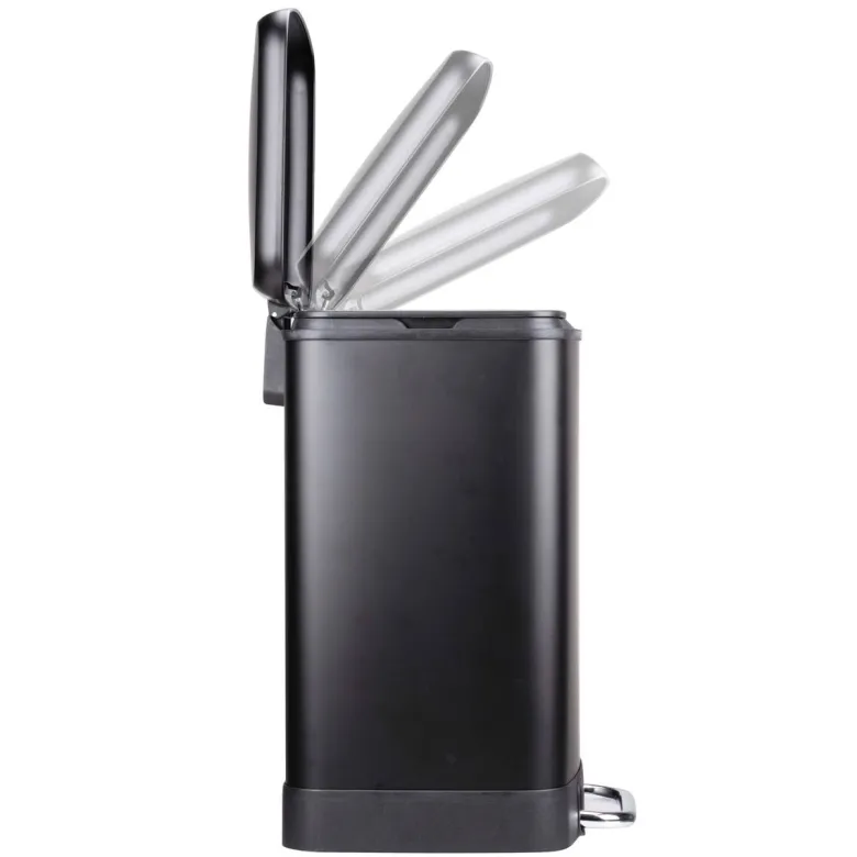 Treteimer schwarz Stahl B/H/T: ca. 37x50x34 cm