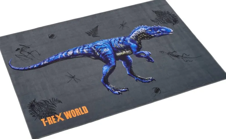 T-Rex World Kinderteppich blau B/L: ca. 100x160 cm