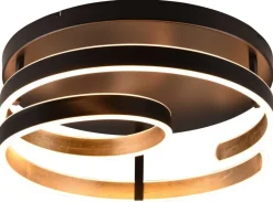 Trio LED-Deckenleuchte schwarz gold H/D: ca. 21x55 cm