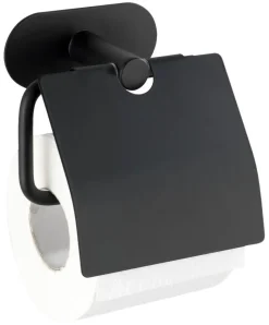 Turbo-Loc Toilettenpapierhalter schwarz Edelstahl B/H/T: ca. 14x12,5x7 cm