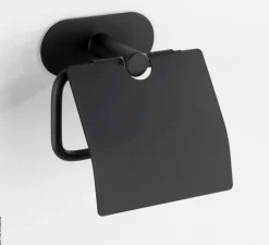 Turbo-Loc Toilettenpapierhalter schwarz Edelstahl B/H/T: ca. 14x12,5x7 cm