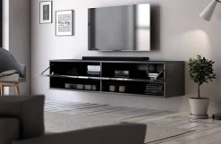 TV-Board Derby schwarz matt schwarz glänzend B/H/T: ca. 140x30x31 cm