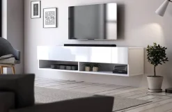 TV-Board Derby weiß matt weiß glänzend B/H/T: ca. 140x30x31 cm