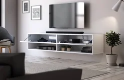 TV-Board Derby weiß matt weiß glänzend B/H/T: ca. 140x30x31 cm