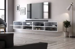 TV-Board Derby weiß matt weiß Hochglanz B/H/T: ca. 280x30x31 cm