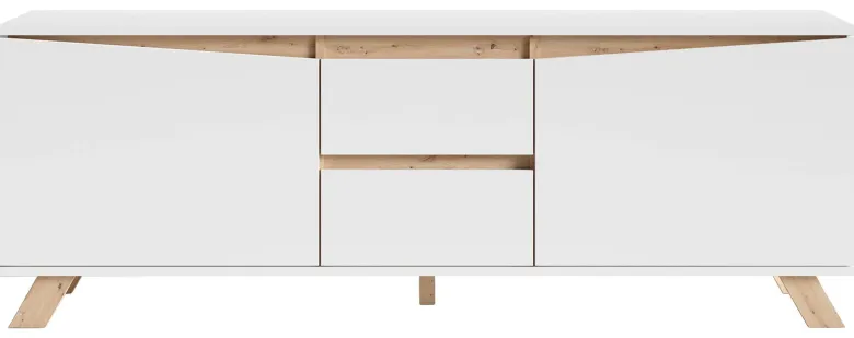 TV-Board VALENTIN weiß Eiche Nachbildung B/H/T: ca. 160x60x38 cm