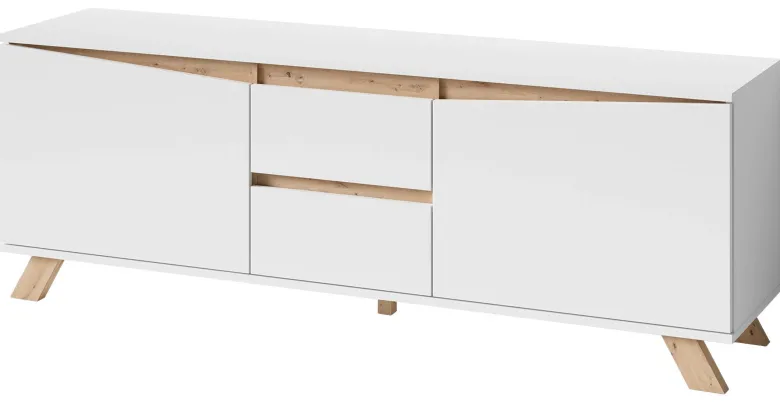 TV-Board VALENTIN weiß Eiche Nachbildung B/H/T: ca. 160x60x38 cm