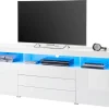 TV-Highboard Goal weiß Hochglanz B/H/T: ca. 200x74x44 cm