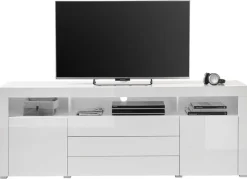 TV-Highboard Goal weiß Hochglanz B/H/T: ca. 200x74x44 cm