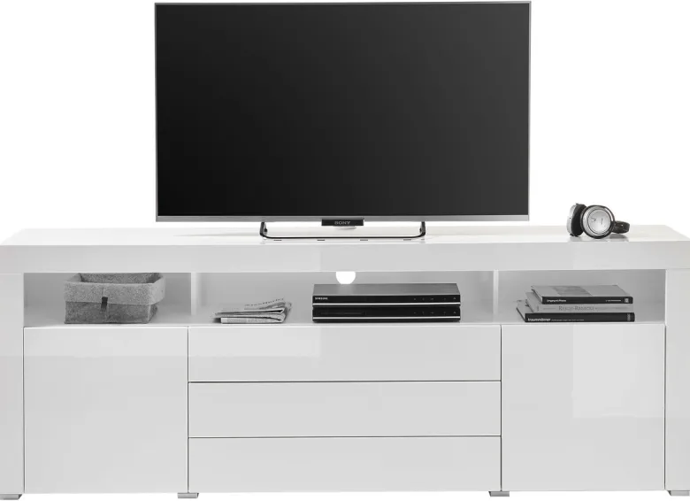 TV-Highboard Goal weiß Hochglanz B/H/T: ca. 200x74x44 cm
