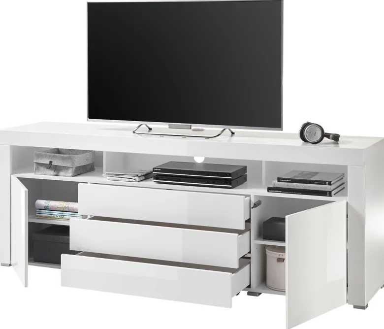 TV-Highboard Goal weiß Hochglanz B/H/T: ca. 200x74x44 cm