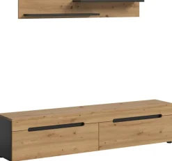 TV-Kommode Canu basaltgrau Nachbildung Artisan Oak Nachbildung B/H/T: ca. 170x38x33 cm
