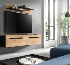 TV-Kommode Canu basaltgrau Nachbildung Artisan Oak Nachbildung B/H/T: ca. 170x38x33 cm