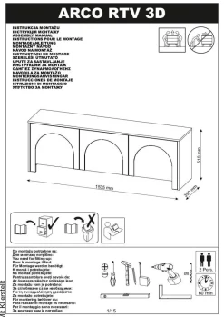 TV-Lowboard ARCO Cashmere B/H/T: ca. 150x49x35 cm