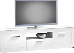 TV-Lowboard Atlanta weiß weiß Hochglanz B/H/T: ca. 168x49x40 cm