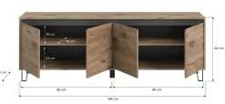 TV-Lowboard Balton Oak Eiche Viking Nachbildung B/H/T: ca. 184x67x40 cm