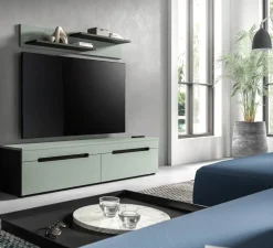 TV-Lowboard Canu grün basaltgrau Nachbildung B/H/T: ca. 170x38x33 cm