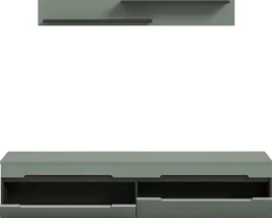 TV-Lowboard Canu grün basaltgrau Nachbildung B/H/T: ca. 170x38x33 cm