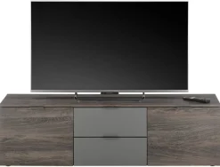 TV-Lowboard Cremona Rima Oak Nachbildung dunkelgrau B/H/T: ca. 150x43x38 cm