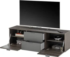 TV-Lowboard Cremona Rima Oak Nachbildung dunkelgrau B/H/T: ca. 150x43x38 cm