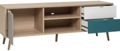 TV-Lowboard Cuba Eiche Sonoma Nachbildung weiß grau petrol B/H/T: ca. 150x52x40 cm