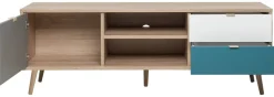 TV-Lowboard Cuba Eiche Sonoma Nachbildung weiß grau petrol B/H/T: ca. 150x52x40 cm