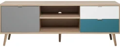TV-Lowboard Cuba Eiche Sonoma Nachbildung weiß grau petrol B/H/T: ca. 150x52x40 cm