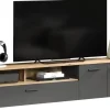 TV-Lowboard Esteban anthrazit Eiche Evoke Coast Nachbildung B/H/T: ca. 210x43x41 cm