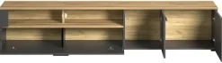 TV-Lowboard Esteban anthrazit Eiche Evoke Coast Nachbildung B/H/T: ca. 210x43x41 cm