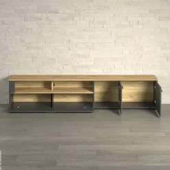 TV-Lowboard Esteban anthrazit Eiche Evoke Coast Nachbildung B/H/T: ca. 210x43x41 cm