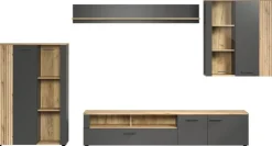 TV-Lowboard Esteban anthrazit Eiche Evoke Coast Nachbildung B/H/T: ca. 210x43x41 cm