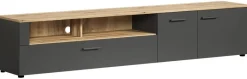 TV-Lowboard Esteban anthrazit Eiche Evoke Coast Nachbildung B/H/T: ca. 210x43x41 cm