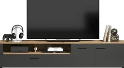 TV-Lowboard Esteban anthrazit Eiche Evoke Coast Nachbildung B/H/T: ca. 210x43x41 cm