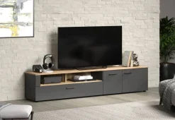 TV-Lowboard Esteban anthrazit Eiche Evoke Coast Nachbildung B/H/T: ca. 210x43x41 cm