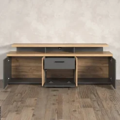 TV-Lowboard Esteban Eiche Evoke Oak Nachbildung anthrazit B/H/T: ca. 180x66x47 cm