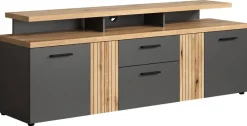 TV-Lowboard Esteban Eiche Evoke Oak Nachbildung anthrazit B/H/T: ca. 180x66x47 cm