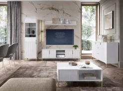 TV-Lowboard FLINN weiß matt B/H/T: ca. 140x50x40 cm