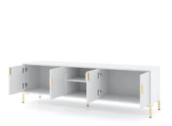 TV-Lowboard FLINN weiß matt gold Optik B/H/T: ca. 195x50x40 cm