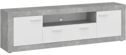 TV-Lowboard Focus Beton Optik weiß glänzend B/H/T: ca. 173,8x54x39 cm