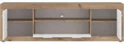 TV-Lowboard Focus Eiche Viking Nachbildung weiß glänzend B/H/T: ca. 173,8x54x39 cm
