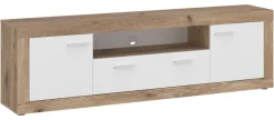 TV-Lowboard Focus Eiche Viking Nachbildung weiß glänzend B/H/T: ca. 173,8x54x39 cm